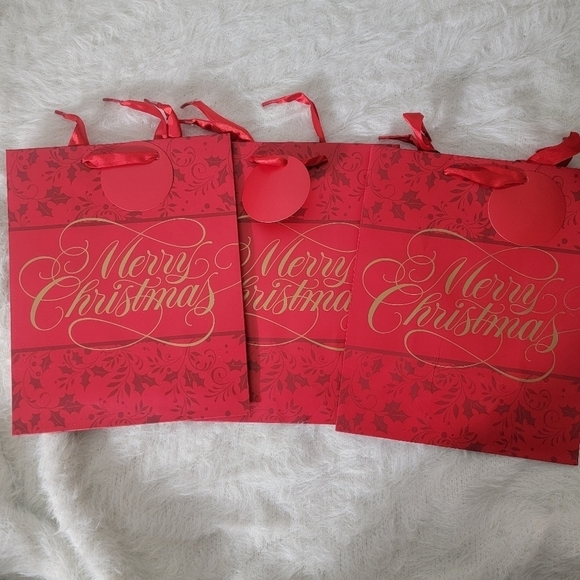 Hallmark Christmas Gift Bags 6 XS / 9 Small Tissue Paper Metallic String Holiday - Picture 7 of 10